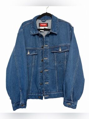 Vintage 90’s Wrangler Men's Classic Blue Denim Hero Jacket Size Large